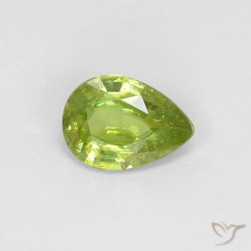 0.73ct 자연스러운 밝은 녹색 스피네, 배 모양, VS
