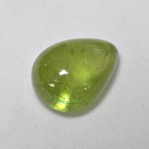3.29캐럿 천연 활기찬 황록색 스펜(티타나이트), 배 모양, 10×7.7 mm, 투명한