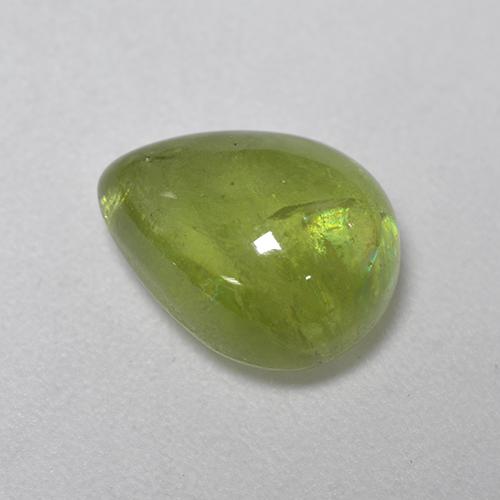 3.29캐럿 천연 활기찬 황록색 스펜(티타나이트), 배 모양, 10×7.7 mm, 투명한