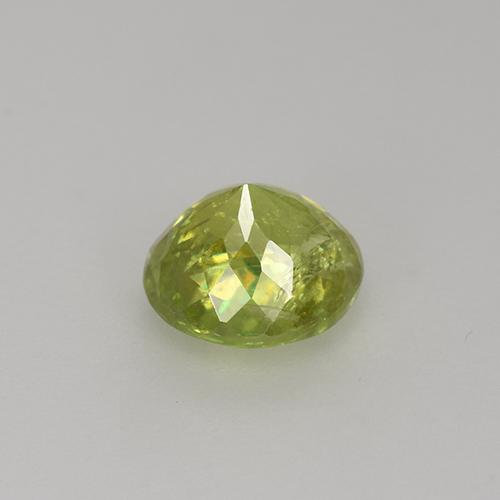 1.13캐럿 천연 담황색 스펜(티타나이트), 라운드 컷, 6.17 mm, VS-SI