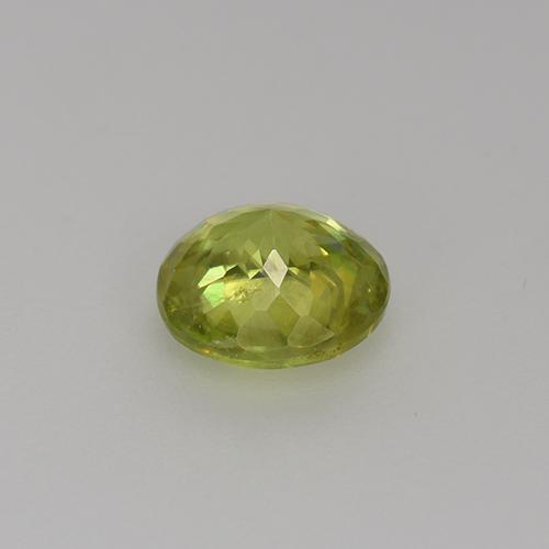 0.96캐럿 천연 담황색 스펜(티타나이트), 라운드 컷, 6.16 mm, VS-SI
