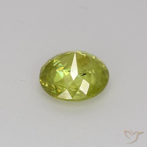 1.18캐럿 천연 담황색 스펜(티타나이트), 라운드 컷, 6.67 mm, VS-SI