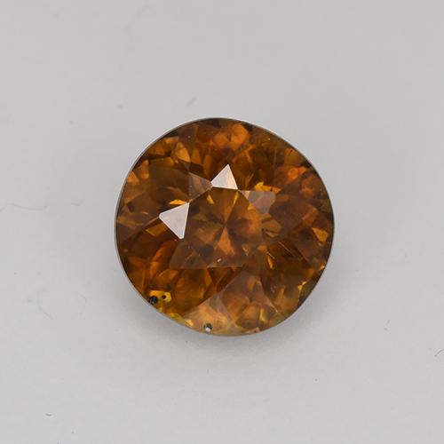 1.09캐럿 천연 소박 브라운 스펜(티타나이트), 라운드 컷, 6.29 mm, VS-SI