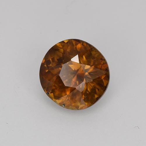 1.09캐럿 천연 소박 브라운 스펜(티타나이트), 라운드 컷, 6.29 mm, VS-SI