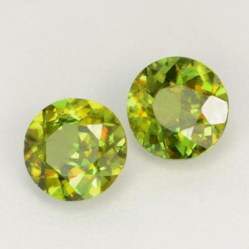 0.58캐럿 천연 밝은 그린 스펜(티타나이트) 보석, 라운드 컷, 4.16 mm, VS