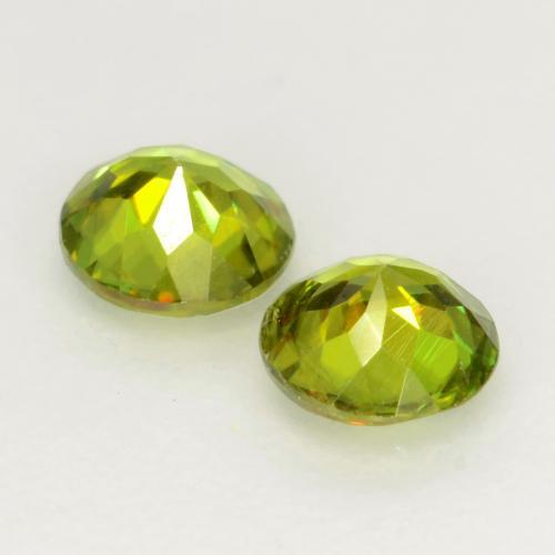 0.58캐럿 천연 밝은 그린 스펜(티타나이트) 보석, 라운드 컷, 4.16 mm, VS