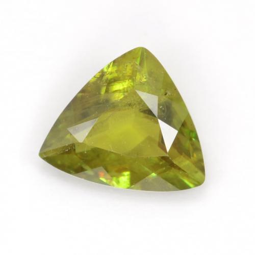 0.46캐럿 천연 노란빛 그린 스펜(티타나이트), 트릴리언, 5.9×5 mm, VS-SI