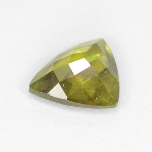 0.46캐럿 천연 노란빛 그린 스펜(티타나이트), 트릴리언, 5.9×5 mm, VS-SI