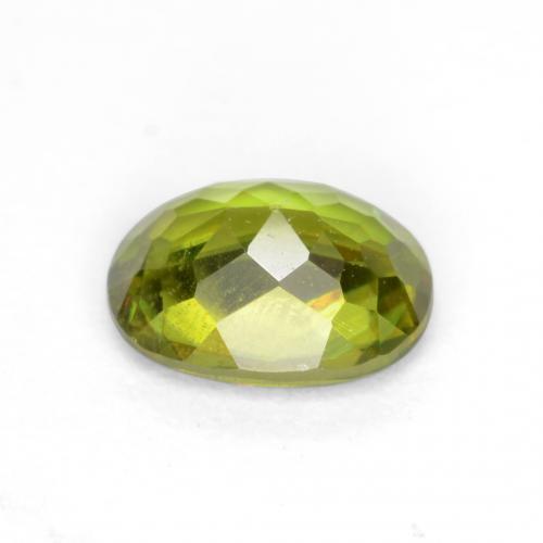0.56캐럿 천연 따뜻한 흙빛 녹색 스펜(티타나이트), 타원형 컷, 5.8×4.3 mm, VS-SI