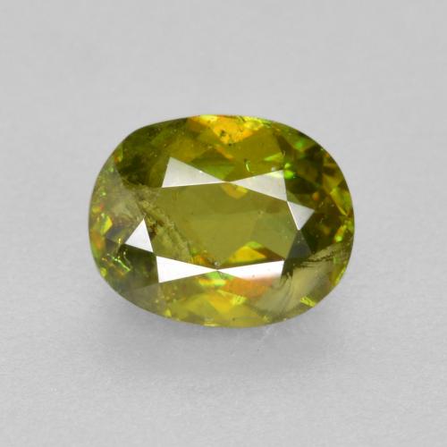 0.54캐럿 천연 미디엄 그린 스펜(티타나이트), 타원형 컷, 5.5×4.4 mm, VS-SI