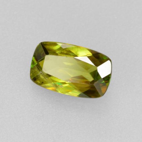 0.50캐럿 천연 미디엄 그린 스펜(티타나이트), 쿠션 컷, 6.3×3.9 mm, VS-SI