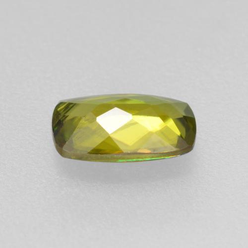 0.50캐럿 천연 미디엄 그린 스펜(티타나이트), 쿠션 컷, 6.3×3.9 mm, VS-SI
