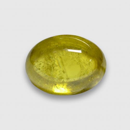 3.88캐럿 천연 미디엄 옐로우 스펜(티타나이트), 타원형 컷, 10.8×8.1 mm, 투명한