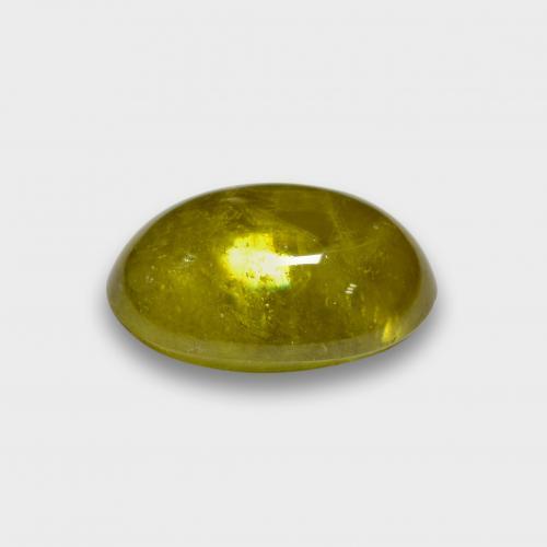 3.88캐럿 천연 미디엄 옐로우 스펜(티타나이트), 타원형 컷, 10.8×8.1 mm, 투명한