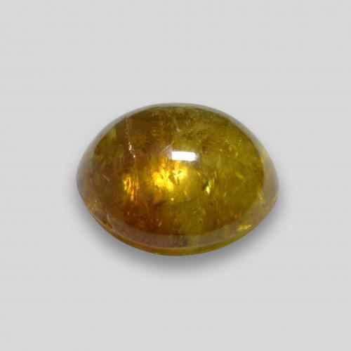 2.24캐럿 천연 골든 브라운 스펜(티타나이트), 타원형 컷, 7.7×7.3 mm, 투명한