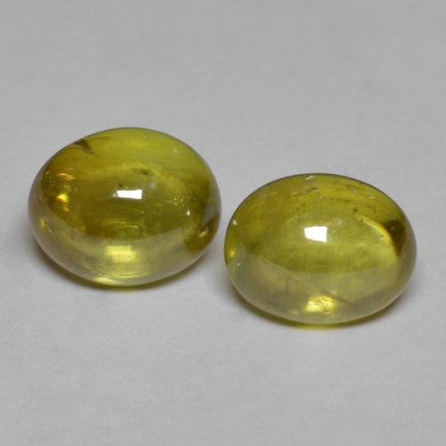 3.14캐럿 천연 미디엄 옐로우 스펜(티타나이트) 보석, 타원형 컷, 7.4×6 mm, 투명한