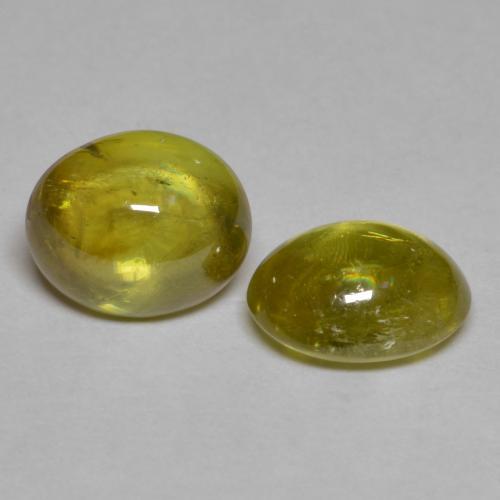 3.14캐럿 천연 미디엄 옐로우 스펜(티타나이트) 보석, 타원형 컷, 7.4×6 mm, 투명한