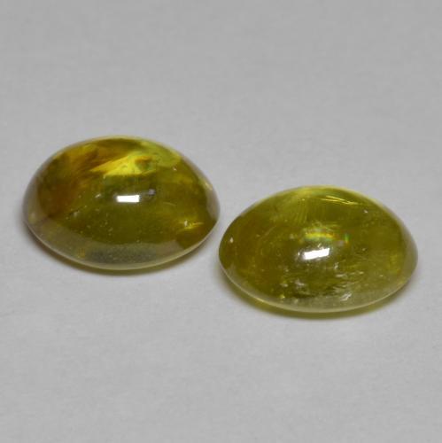 3.14캐럿 천연 미디엄 옐로우 스펜(티타나이트) 보석, 타원형 컷, 7.4×6 mm, 투명한
