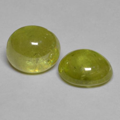 3.75캐럿 천연 미디엄 옐로우 스펜(티타나이트) 보석, 타원형 컷, 7.5×6.8 mm, 투명한