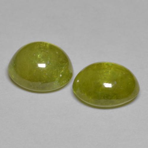 3.75캐럿 천연 미디엄 옐로우 스펜(티타나이트) 보석, 타원형 컷, 7.5×6.8 mm, 투명한