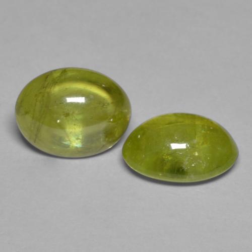 3.71캐럿 천연 미디엄 옐로우 스펜(티타나이트) 보석, 타원형 컷, 8.2×6.4 mm, 투명한