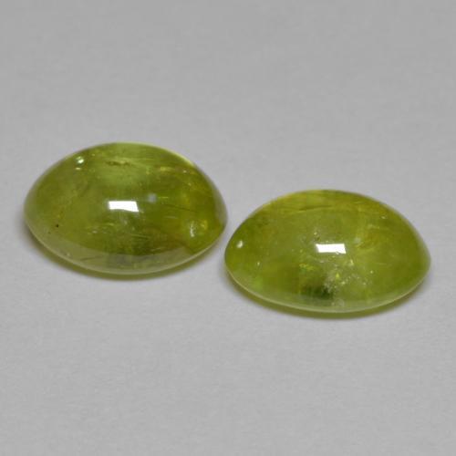 3.71캐럿 천연 미디엄 옐로우 스펜(티타나이트) 보석, 타원형 컷, 8.2×6.4 mm, 투명한
