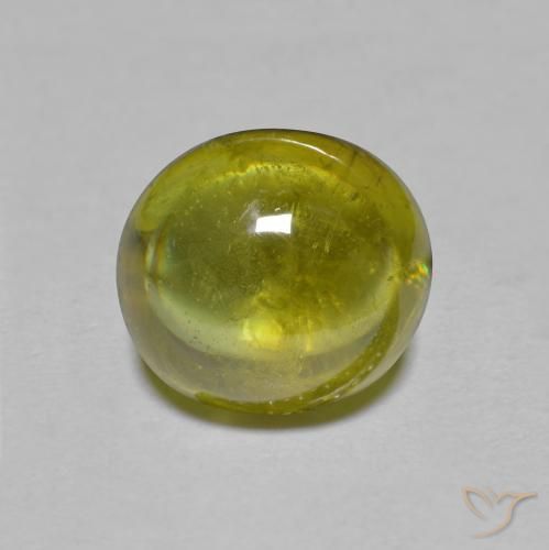 2.40캐럿 천연 따뜻한 포레스트 그린 스펜(티타나이트), 타원형 컷, 8.1×7.2 mm, 투명한