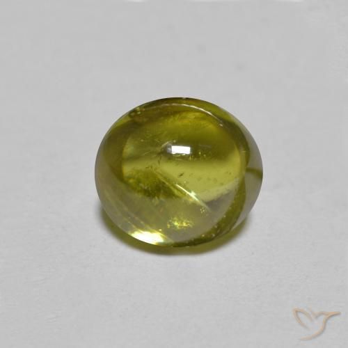 1.39ct 자연스러운 황록색 스피네, 타원형, 투명한