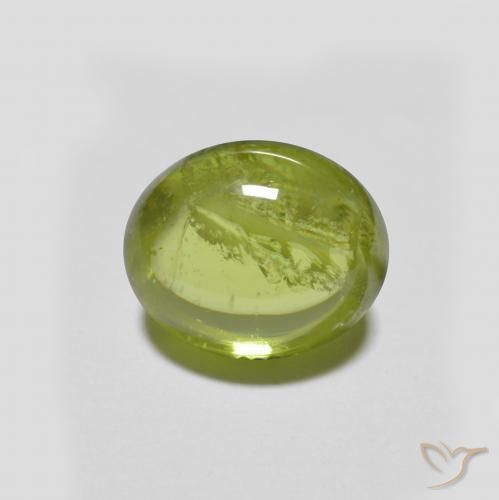1.59캐럿 천연 생기 있는 그린 스펜(티타나이트), 타원형 컷, 7.5×6 mm, 투명한