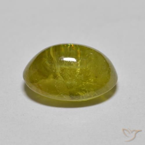 4.43캐럿 천연 따뜻한 포레스트 그린 스펜(티타나이트), 타원형 컷, 11×8 mm, 투명한