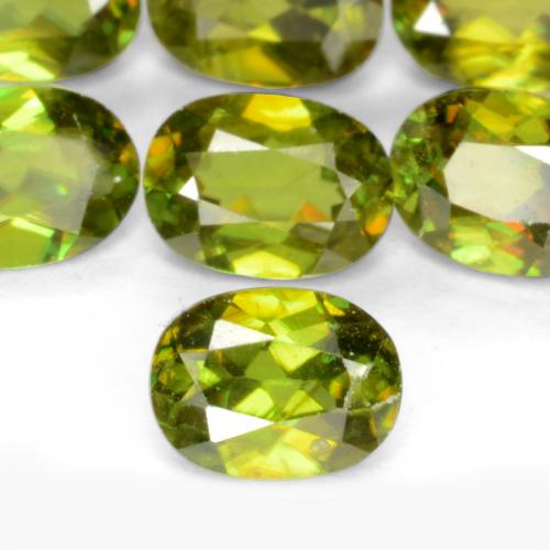2.30캐럿 천연 따뜻한 포레스트 그린 스펜(티타나이트) 보석, 타원형 컷, 4.8×3.4 mm, VS
