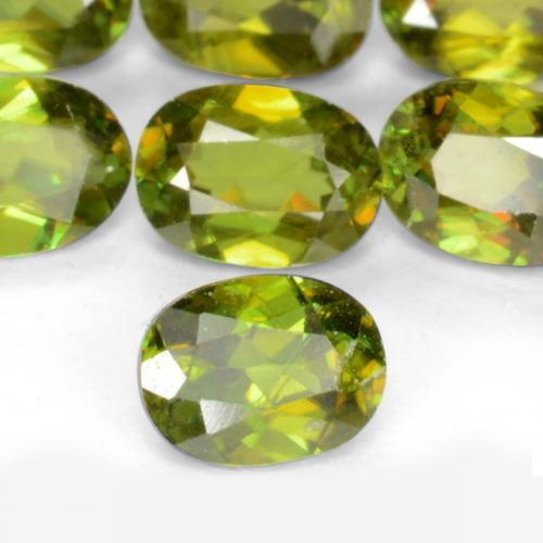 2.30캐럿 천연 따뜻한 포레스트 그린 스펜(티타나이트) 보석, 타원형 컷, 4.8×3.4 mm, VS