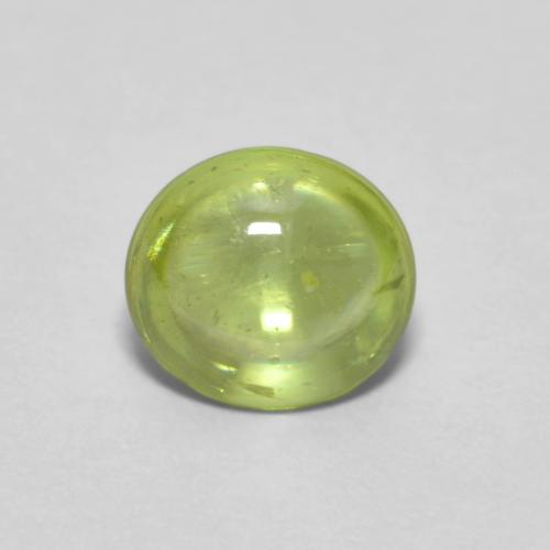0.66캐럿 천연 라이트 생기 있는 그린 스펜(티타나이트), 타원형 컷, 5.5×5 mm, 투명한