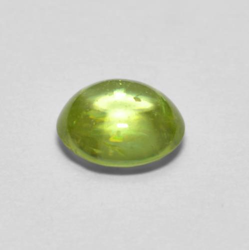 0.66캐럿 천연 라이트 생기 있는 그린 스펜(티타나이트), 타원형 컷, 5.5×5 mm, 투명한