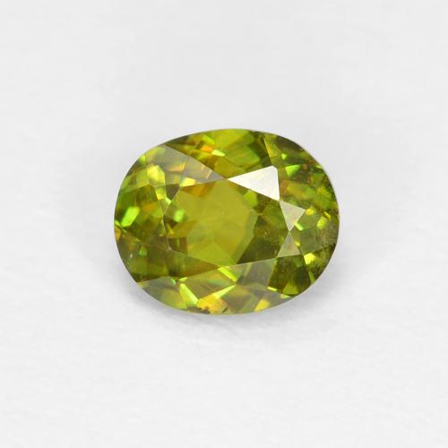 0.46캐럿 천연 따뜻한 포레스트 그린 스펜(티타나이트), 타원형 컷, 5.1×4.2 mm, VS