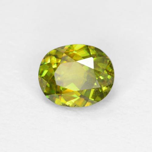 0.46캐럿 천연 따뜻한 포레스트 그린 스펜(티타나이트), 타원형 컷, 5.1×4.2 mm, VS