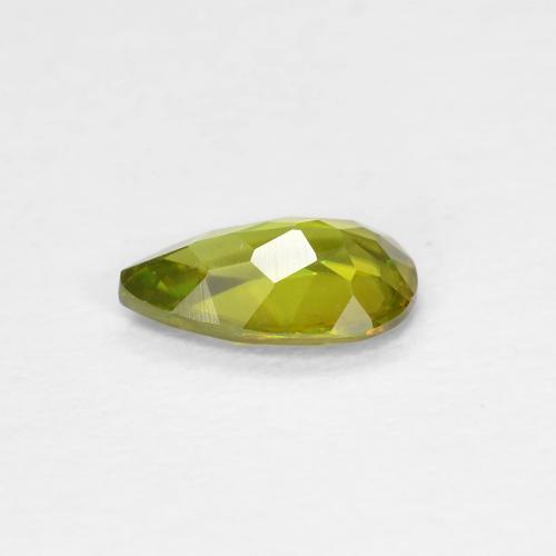 0.39캐럿 천연 노란빛 그린 스펜(티타나이트), 배 모양, 6.2×3.6 mm, VS