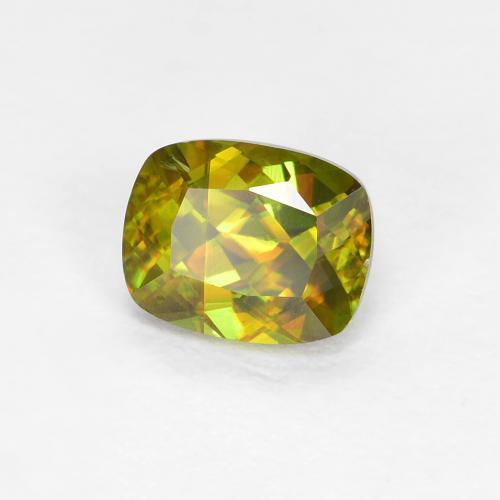 0.45캐럿 천연 미디엄 그린 스펜(티타나이트), 쿠션 컷, 4.8×3.9 mm, VS