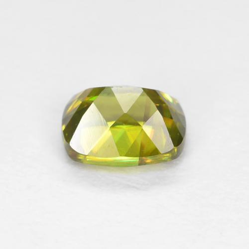 0.45캐럿 천연 미디엄 그린 스펜(티타나이트), 쿠션 컷, 4.8×3.9 mm, VS