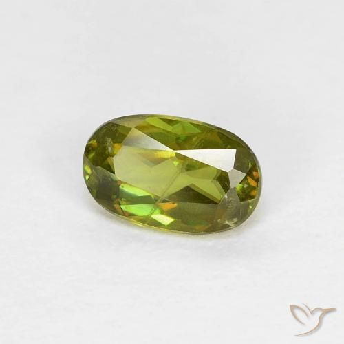 0.50ct 자연스러운 따뜻한 흙빛 녹색 스피네, 타원형, VS