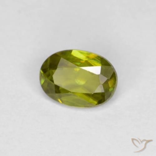 0.40ct 자연스러운 따뜻한 흙빛 녹색 스피네, 타원형, VS