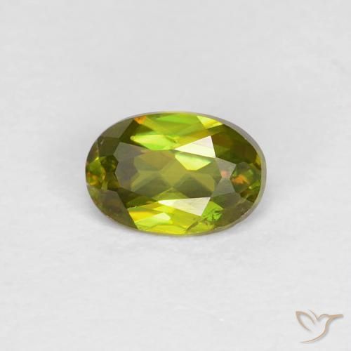 0.42ct 자연스러운 따뜻한 포레스트 그린 스피네, 타원형, VS