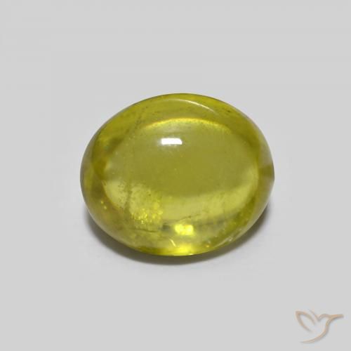 1.40ct 자연스러운 황록색 스피네, 타원형, 투명한