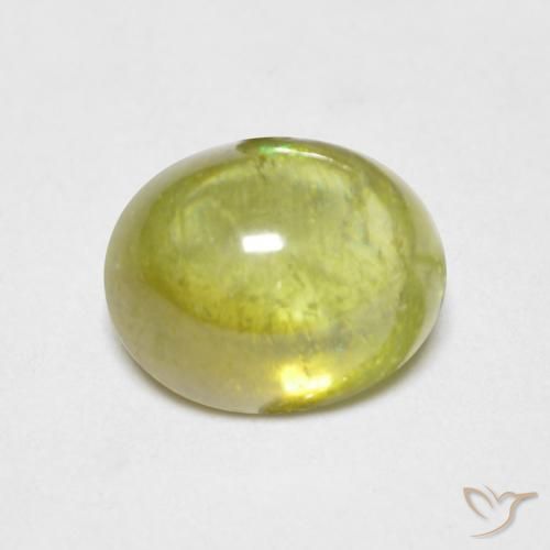 1.30ct 자연스러운 연한 녹황색 스피네, 타원형, 투명한