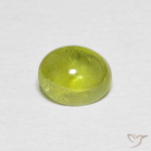 0.91ct 자연스러운 황록색 스피네, 타원형, 투명한