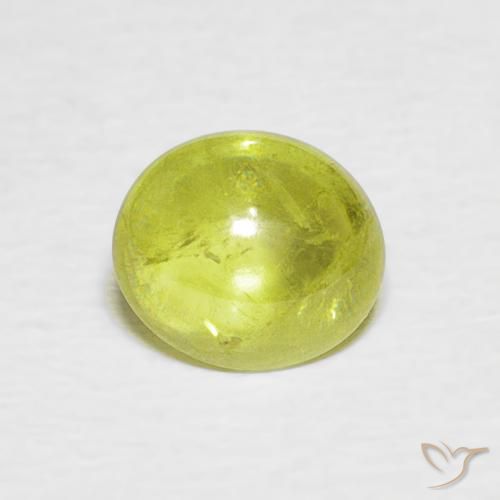 1.38ct 자연스러운 연한 녹황색 스피네, 타원형, 투명한