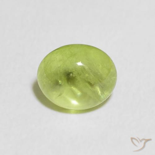 1.07ct 자연스러운 활기찬 황록색 스피네, 타원형, 투명한