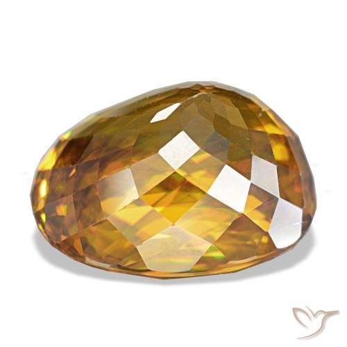 7.40캐럿 천연 미디엄 오렌지 스펜(티타나이트), 타원형 컷, 12.2×10 mm, VS