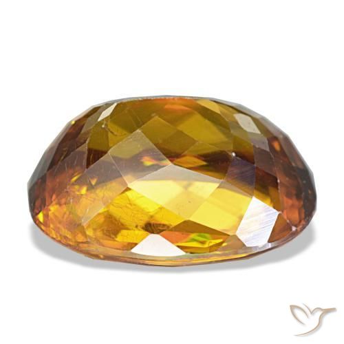 6.02캐럿 천연 어스 오렌지 스펜(티타나이트), 타원형 컷, 12.5×9.4 mm, VS