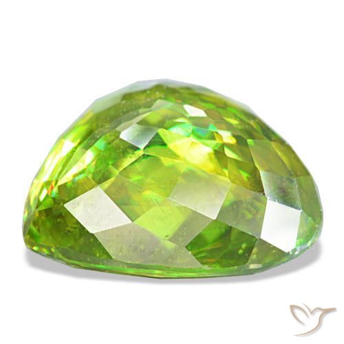 8.29캐럿 천연 밝은 그린 스펜(티타나이트), 배 모양, 13.9×12.8 mm, VS